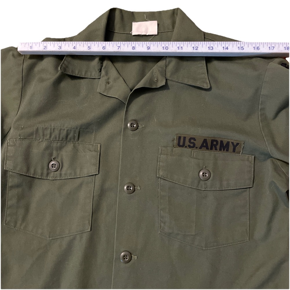 Vintage US Army 98th Infantry Utility Shirt WW2 Iroquois Patch Long Sleeve - Picture 4 of 9